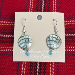 Sterling Silver Turquoise Hot Air Balloon Dangle Earrings Lucille Platero Navajo